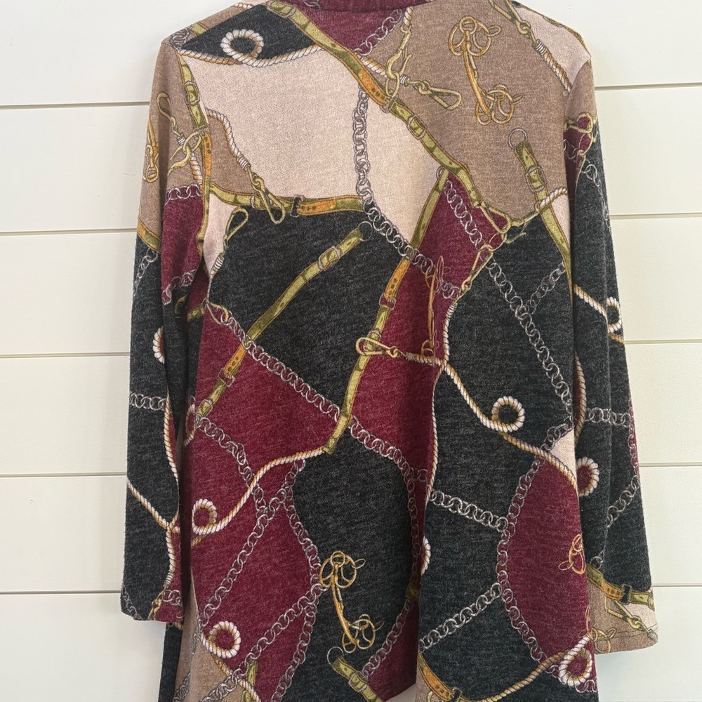 Elegant Patchwork Open Front Cardigan - image 4